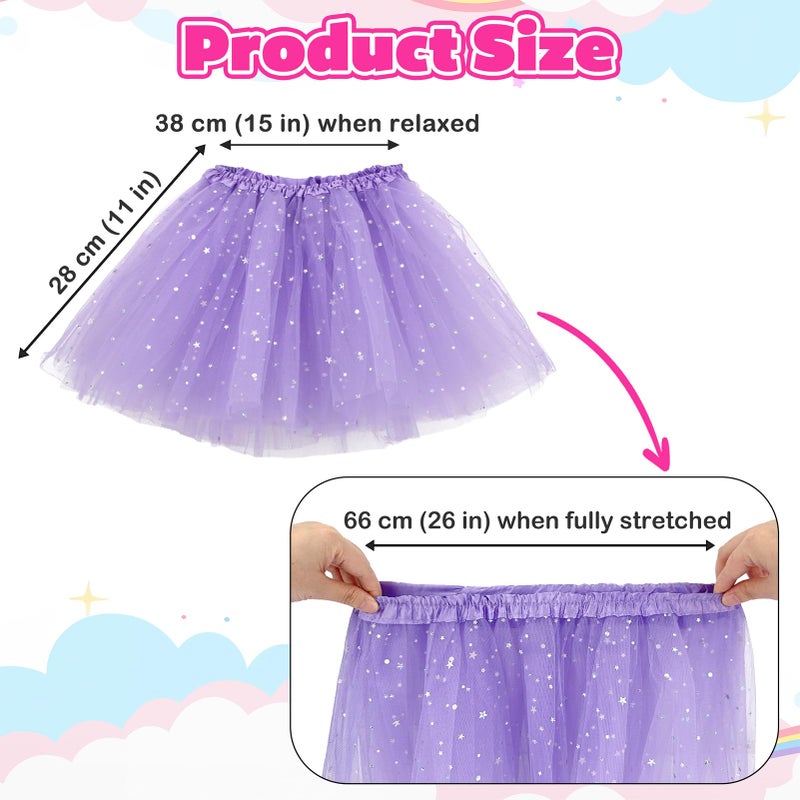 kilofly 6pc Girls Ballet Tutu Kids Birthday Princess Party Favor Dress Skirt Set Multicolored - Image 2